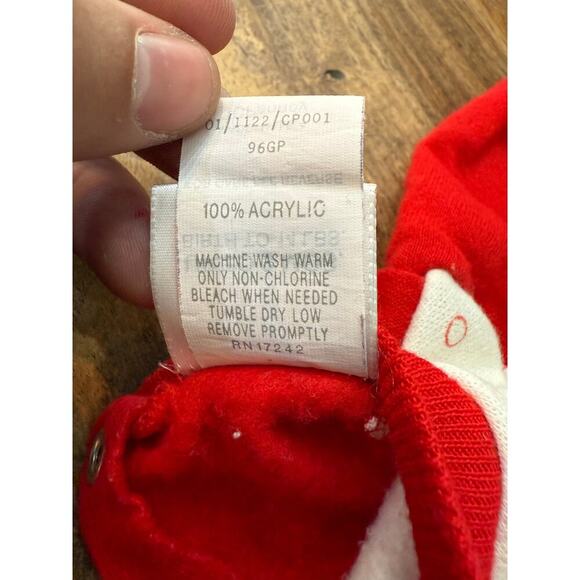 Vintage Santa Mouse Red Printed Christmas pajama outfit Size 3 Months - Picture 4 of 5